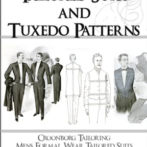 Design Your Own Clothes Mens TAILORING and TUXEDO PATTERNS Formal Wear Tailored Suits Man Suit Sewing Pattern - Instant Download