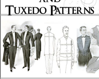 Design Your Own Clothes Mens TAILORING and TUXEDO PATTERNS Formal Wear Tailored Suits Man Suit Sewing Pattern - Instant Download