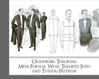 Design Your Own Clothes Mens TAILORING and TUXEDO PATTERNS Formal Wear Tailored Suits Man Suit Sewing Pattern - Instant Download