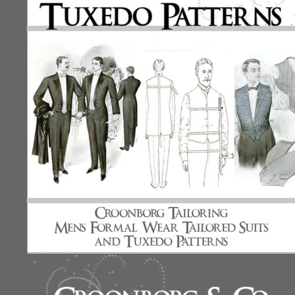 Design Your Own Clothes Mens TAILORING and TUXEDO PATTERNS Formal Wear Tailored Suits Man Suit Sewing Pattern - Instant Download