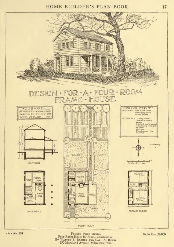 1921年版 住宅建築設計図集（アメリカの小さな家の建築デザインと