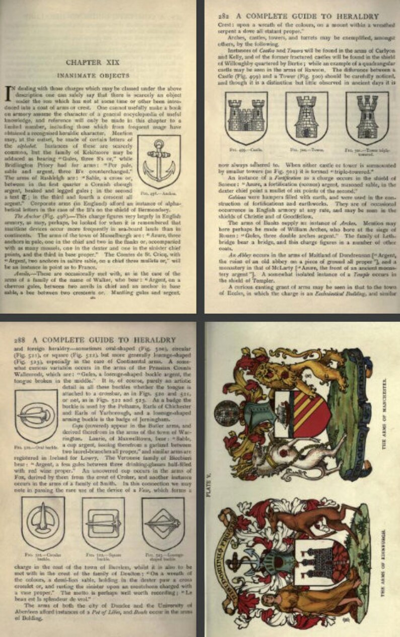A COMPLETE GUIDE to HERALDRY 800 Designs Rare Illustrated Reference ...