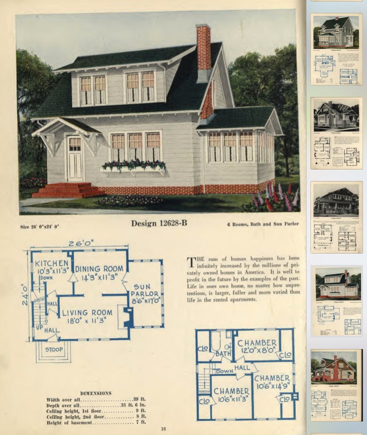住宅のプランニング 1920年代の実用的な住宅設計プランブック。112のアメリカ建築住宅設計