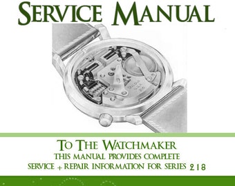 Accutron 218 service manual sale