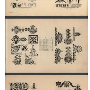 May include: A black and white image of various decorative patterns and designs. The image is divided into three sections, each containing a different set of patterns. The patterns are intricate and detailed, and they would be perfect for use in a variety of crafts and projects.