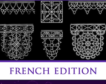 FRENCH EDITION ~ Les Dentelles L'Aiguille ~ Rare illustrated French EMBROIDERY 76 Patterns Book 64 Pgs of Designs Printable Instant Download