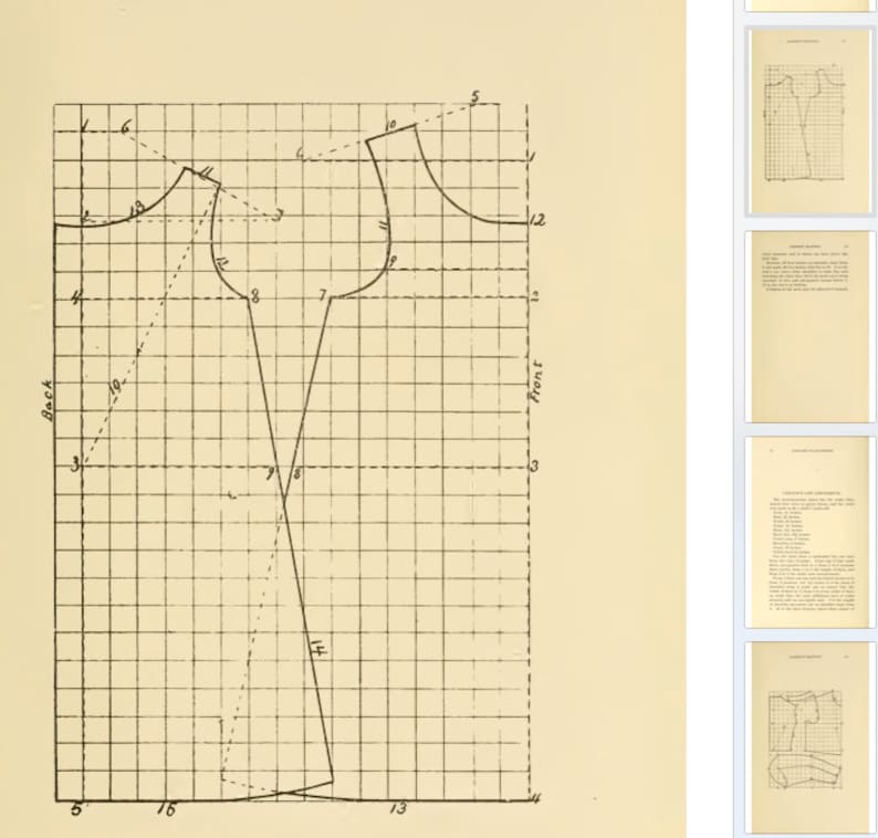 Guide to GARMENT DRAFTING With 18 Drafting Diagram PATTERNS - Etsy