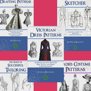 Pacchetto scontato di 5 libri di modelli di cucito per abiti vittoriani più venduti ~ Crea costumi straordinari per sarte, stampabili e scaricabili immediatamente