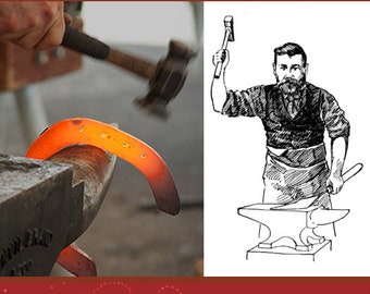 Illustrated ELEMENTARY BLACKSMITHING 12 LESSONS in Horseshoeing with Horse Anatomy and Wagon Making For Beginners 218pgs Printable Download