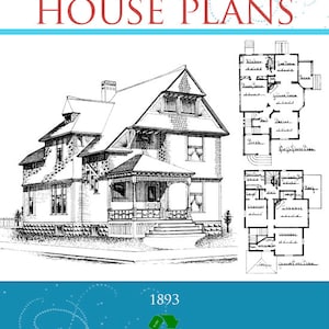 82 ARTISTIC HOUSE PLANS Rare 1893 Architectural Designs, Views and Floor Plans for Houses and Cottages 123 pages Printable Instant Download