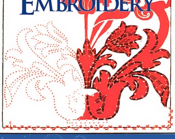 Pode incluir: Uma capa de livro com um desenho floral vermelho e o título "Segredos do bordado: Guia para iniciantes" em azul. O texto abaixo do desenho diz "O objetivo deste livro é fornecer conhecimento suficiente sobre bordado para permitir que qualquer pessoa se torne um especialista."