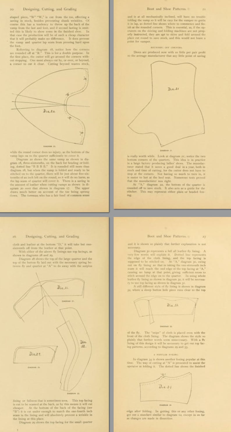 DESIGNING and CUTTING Boot and Shoe PATTERNS 147 Pages Etsy