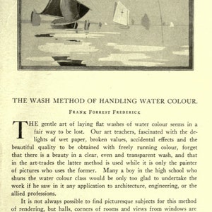 The WATERCOLOUR WASH METHOD Rare Old Illustrated Instructional Short How To Guide 16 pages Printable or Read on Your Tablet Instant Download image 2