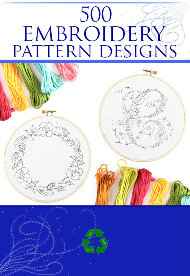 Rare 500 HAND EMBROIDERY PATTERN Designs Book Easy Etsy