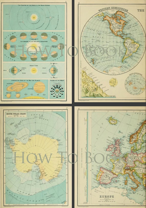 Rare 1910 ILLUSTRATED WORLD ATLAS 273pages With 130 Full Color