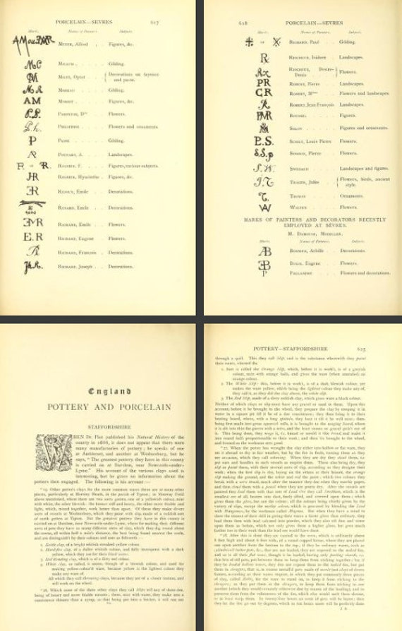 Porcelain Pottery Marks Monograms Of Important Makers Pottery Marks