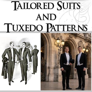 Diseña tu propia ropa. Patrones de sastrería y esmoquin para hombre. Trajes formales a medida. Patrón de costura para traje de hombre - Descarga instantánea.