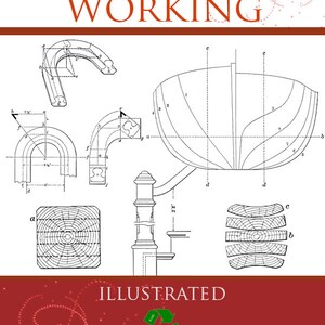 May include: A vintage book cover with the title "39 Exercises in Wood Working" illustrated with black and white line drawings of woodworking projects. The book cover is red with a green recycling symbol and the author's name, "Ivin Sickels, M.S., M.D."