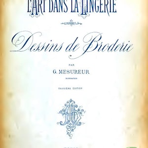 Rare illustrated FRENCH HAND EMBROIDERY Patterns Book 99 Pages of Printable Fancy Alphabet Designs Instant Download See Top Reviews image 2