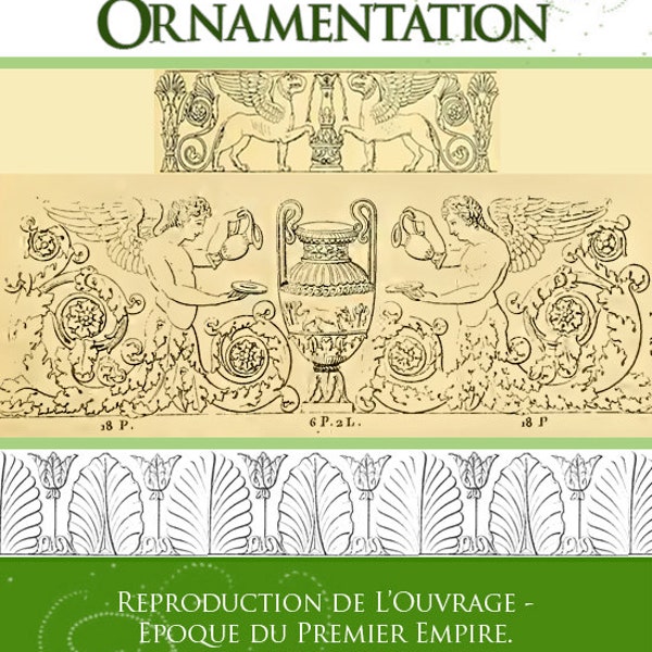 French Architectural Ornamentation Rare illustrated 58 pages Book on Designs Printable or Read on Your iPad or Tablet Instant Download