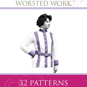 CRO-KNITTING 32 PATTERNS The Art of Worsted Work & Crocheted Lattice Work Rare Crochet and Knitting Pattern Book Printable Instant Download
