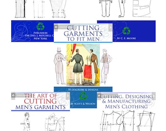 New Collection #3 of 5 x Rare Victorian TAILORING MENS GARMENTS Pattern Books ~ Lessons Patterns and Designs Printable Instant Download