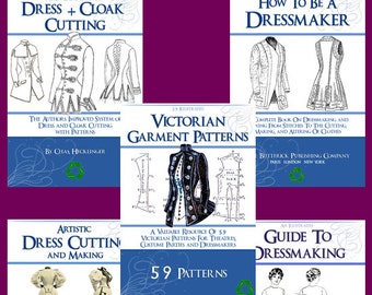 Faire une offre ~ Nouvelle collection de 5 livres RARE de motifs de vêtements victoriens ~ Patrons de cours et modèles à imprimer ~ Téléchargement immédiat