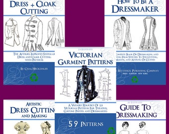 Make An Offer ~ New Collection of 5 x RARE Victorian GARMENT PATTERN Books ~ Lessons Patterns and Designs to print out ~ Instant Download