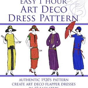 Łatwy, godzinny wzór na sukienkę w stylu art déco Stwórz sukienkę w stylu flapper z lat 20. XX wieku w stylu Downton Abbey w 10 prostych krokach 29 stron Natychmiastowe pobranie