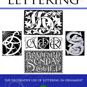 The DECORATIVE use of ORNAMENTAL LETTERING Rare Illustrated Book For Crafts People and Designers 242 pages Printable Instant Download
