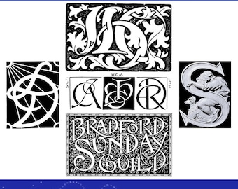 The DECORATIVE use of ORNAMENTAL LETTERING Rare Illustrated Book For Crafts People and Designers 242 pages Printable Instant Download