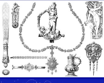 600 Victoriaanse JUWELEN en SILVERSMITH-ontwerppatronen Zeldzame geïllustreerde GOUDSMIDDEN Designer Book 1883 204 pagina's afdrukbare afdrukbare Instant Download