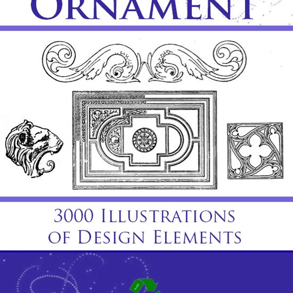 The Handbook of Ornament with 3000 Royalty Free Illustrations of Design Elements for Scrapbooking 560 Printable Pages Instant Download