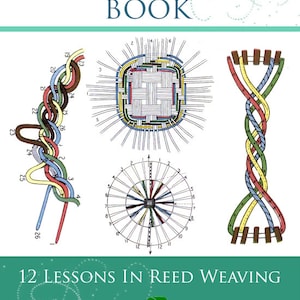 May include: The cover of The Reed Basketry Book features a green background with a white title and author name. The book title is "The Reed Basketry Book" and the author is "Mary Miles Blanchard". The cover also includes a green recycling symbol and a diagram of a woven basket.