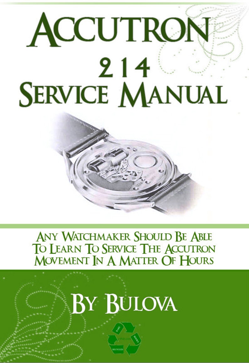 Bulova ACCUTRON 214 Movement SERVICE MANUAL 39 Pages Step by Etsy