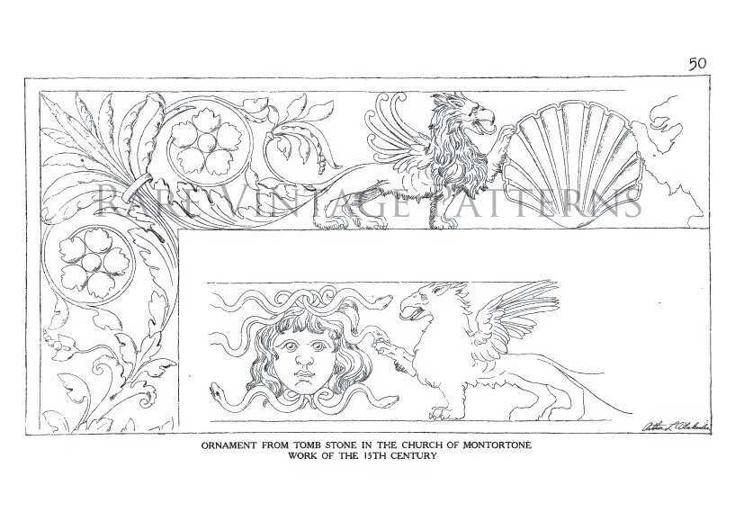 ORNAMENTAL Details of the ITALIAN RENAISSANCE Rare Design