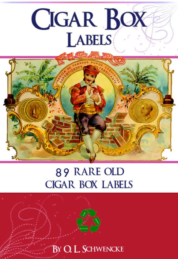 vintage cigar box labels 89 full color illustrations 90 pages etsy ireland