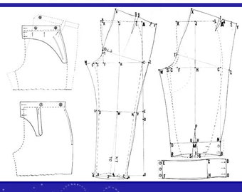 Illustrated CUTTING MENS TROUSERS Rare pattern Book Design Your Own Victorian Mens Trouser Sewing Patterns 46pgs Printable Instant Download