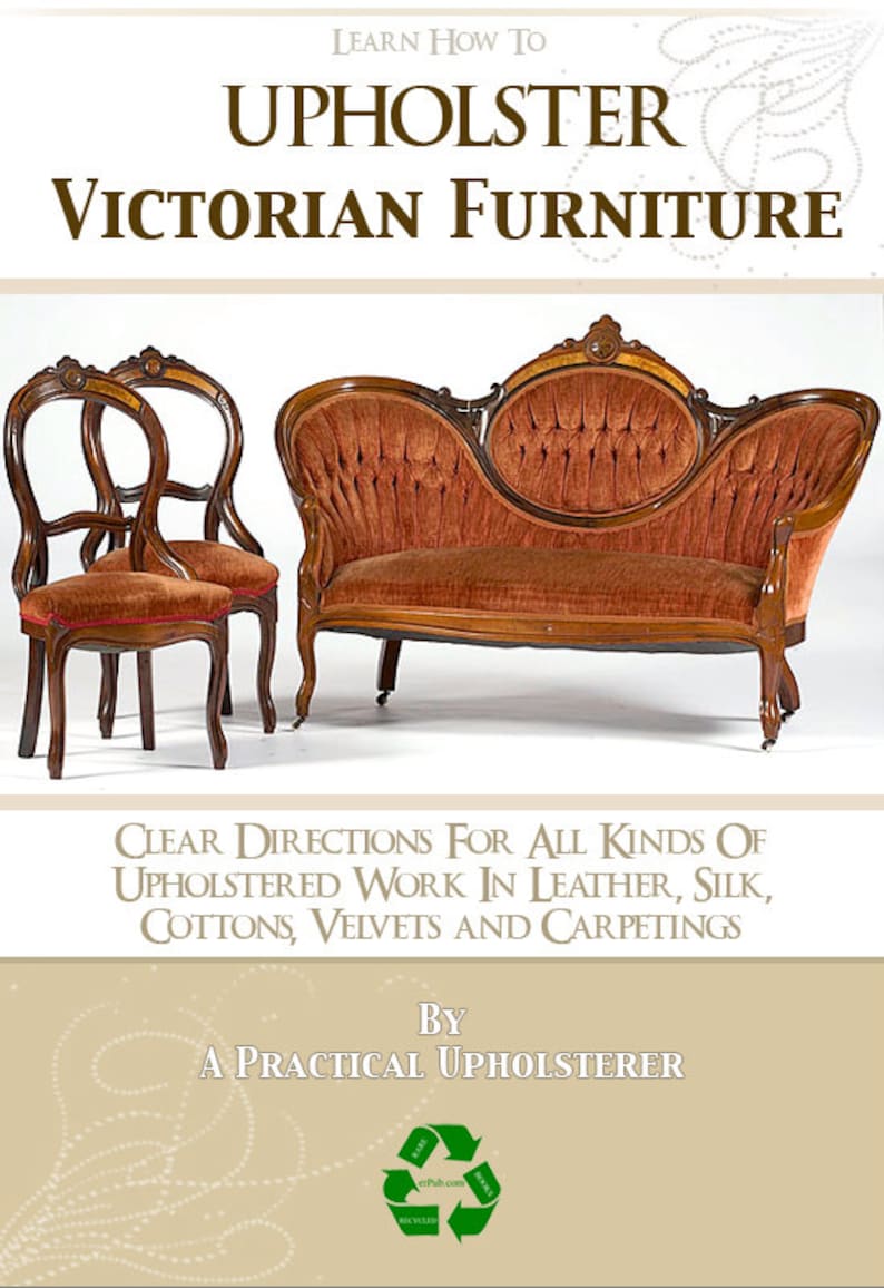 Learn How to Upholster Victorian Furniture Rare Illustrated Etsy