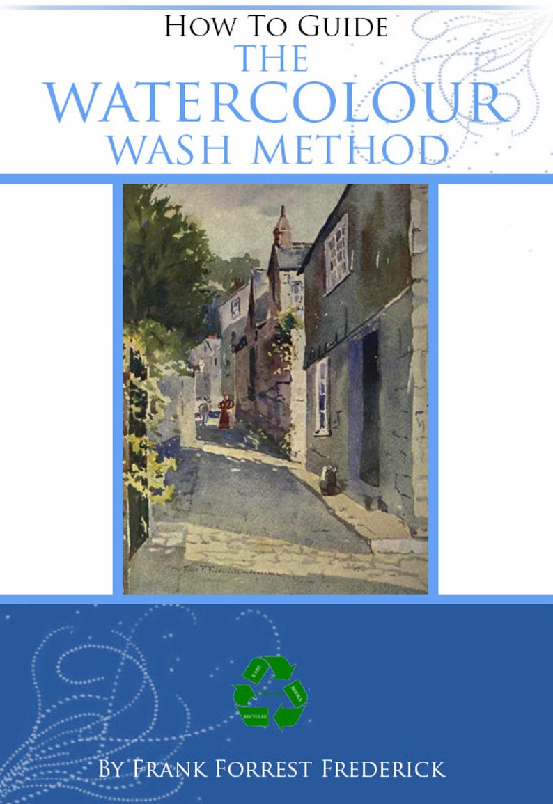 The WATERCOLOUR WASH METHOD Rare Old Illustrated Instructional Short How To Guide 16 pages Printable or Read on Your Tablet Instant Download image 1