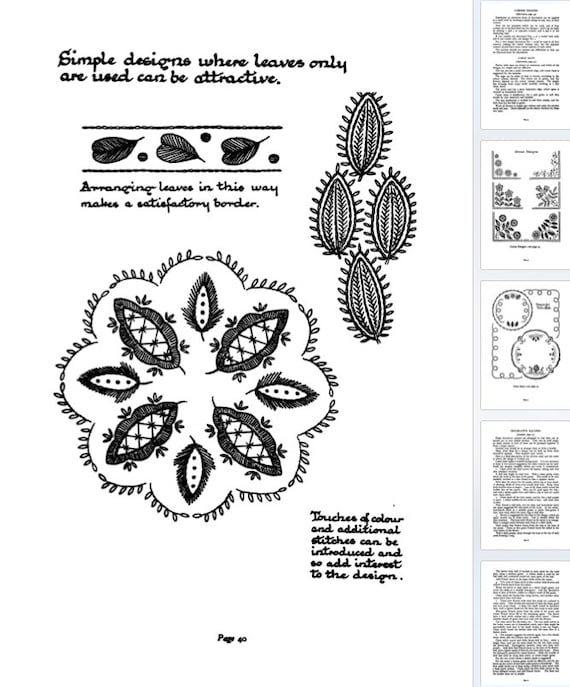 The EMBROIDERY BOOK for BEGINNERS Tutorial Book on Stitches Designs Sewing  106 Pages Printable or Read on Your iPad Instant Download 