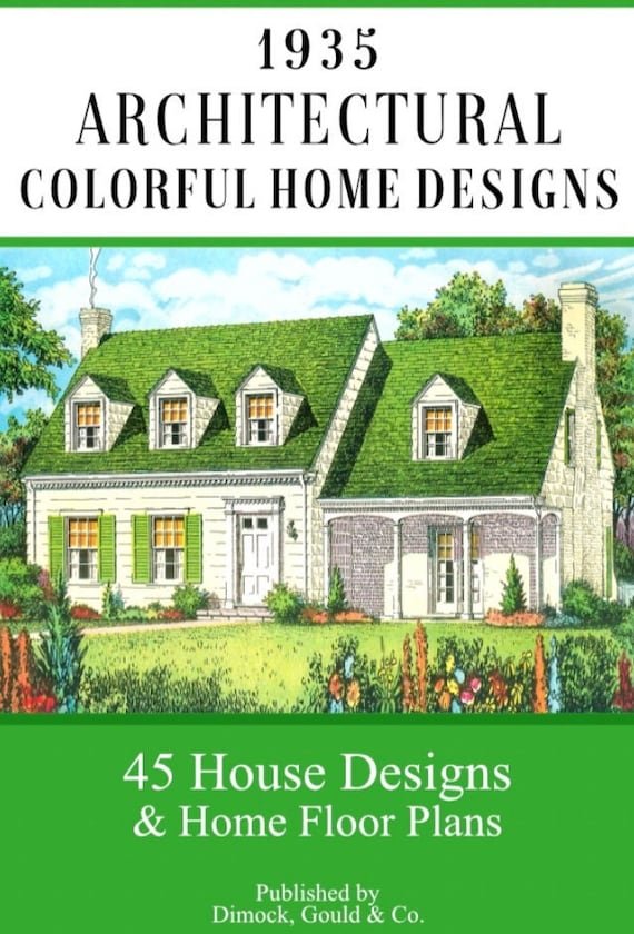 1935 Architectural Colorful Home Designs With 45 American | Etsy
