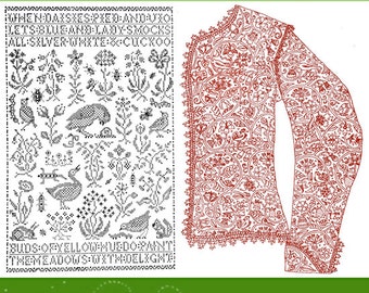 190 pages Art EMBROIDERY SAMPLERS and STITCHES Tutorial with Embroidery Stitch and Sampler Designs Printable (Digital Download)