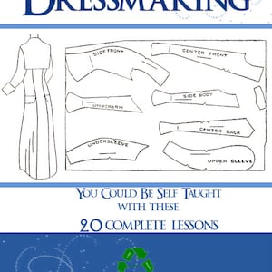 Rare Victorian Sewing Book ~ TEACH YOURSELF DRESSMAKING ~ 20 Complete Lessons on Designing Costume Outfits 127pgs Printable Instant Download