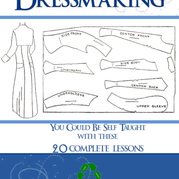 Rare Victorian Sewing Book ~ TEACH YOURSELF DRESSMAKING ~ 20 Complete Lessons on Designing Costume Outfits 127pgs Printable Instant Download