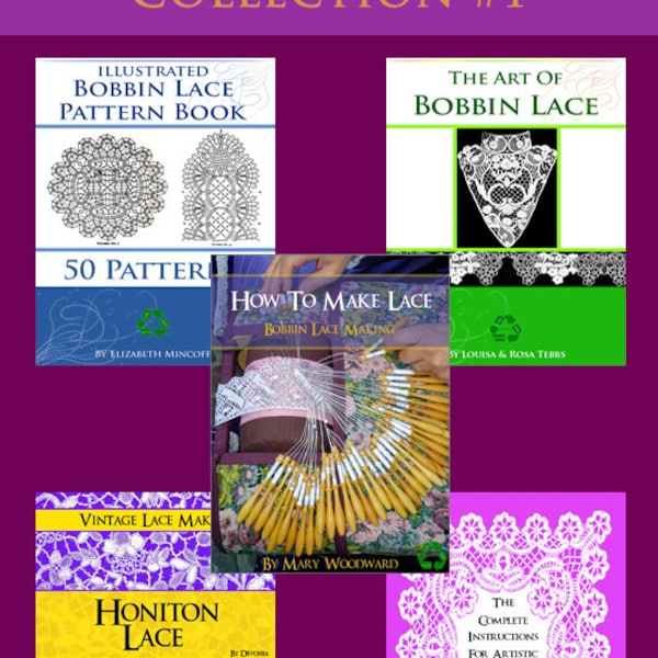 Make an Offer ~ 5 x RARE Vintage How To Make LACE PATTERN Books ~ Lessons Patterns and Designs Printable or read on Tablet Instant Download