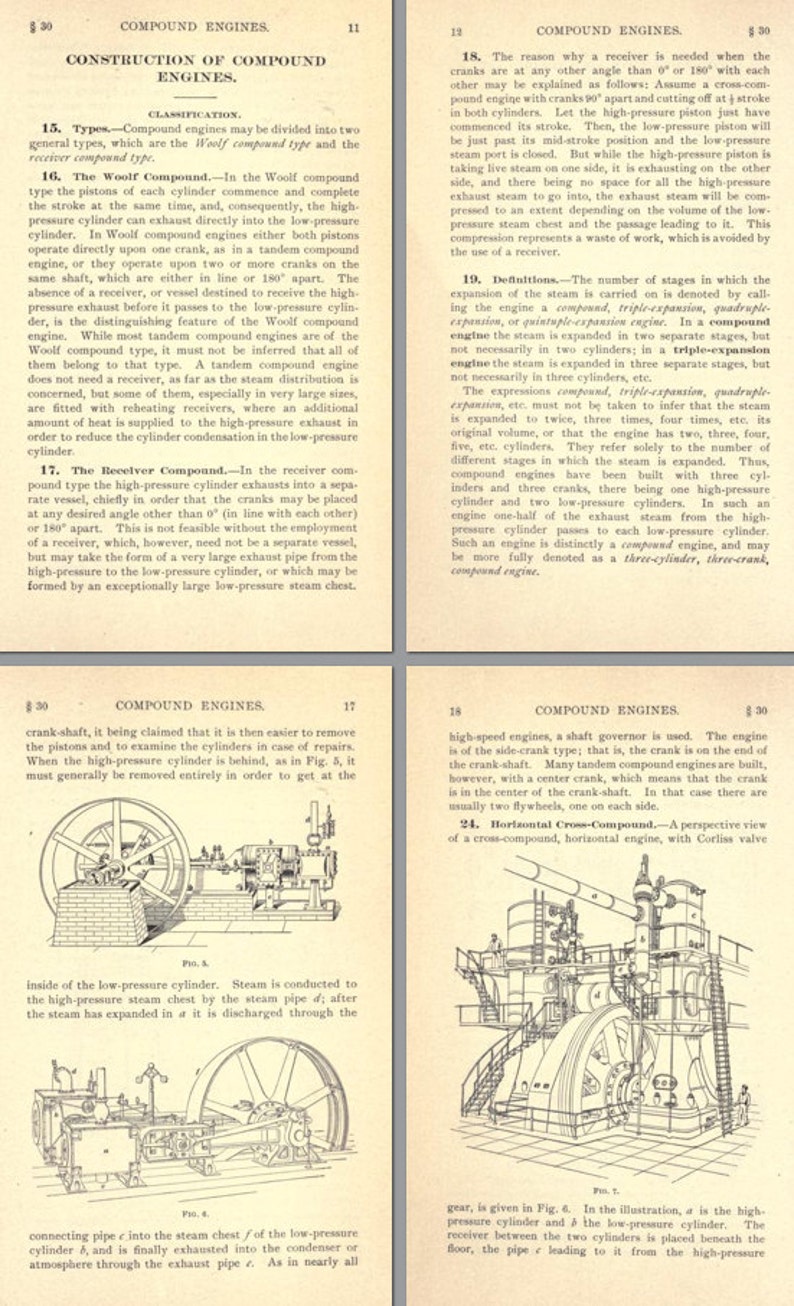The STEAM ENGINE a Rare ILLUSTRATED Textbook on Steam Etsy Australia