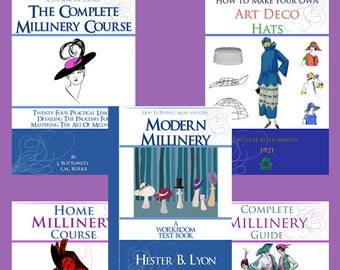 New Collection of 5 x RARE MILLINERY Hat Making Books ~ Lessons Patterns and Designs to print out and use Instant Download