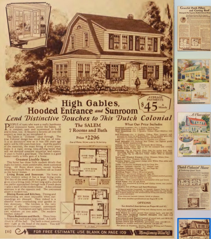 1930年代の建築住宅プランカタログ。シンプルなレイアウトのフロア