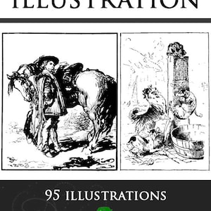 Può includere: Illustrazioni in bianco e nero dal libro "The Art of Illustration" di Henry Blackburn. Il libro contiene 95 illustrazioni.